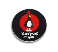 Half Moon Bay | Wallace & Gromit | Feathers McGraw | Single Ceramic Coaster | Official Merchandise | Drink Mat & Desk Accessory | Gifts for Aardman Fans & Stocking Fillers