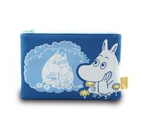 Half Moon Bay Whimsical Design Zipper Pouch for Makeup, Toiletries, and Bag Organization 6 x 9.5 Inch Faux Leather Moomin, Blue, 6 x 9.5 Inch, Daydreaming