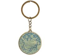 Half Moon Bay | William Morris | Arts & Crafts Society | Strawberry Thief Sage Metal Keyring | Official Merchandise | Keychain Accessory for Bags and Keys | Gift for Art Lovers