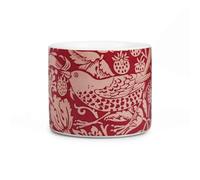 Half Moon Bay Strawberry Thief - by William Morris - Raspberry Red 4.25 x 3.94 Inch Ceramic Stoneware Standing Planter Pot
