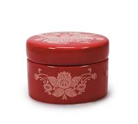 Half Moon Bay Strawberry Thief - by ACS William Morris - Red 3 x 2.5 Inch Stoneware Decorative Trinket Box