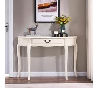 Half Moon Console Table,Entryway Table with Drawer Durable and Wear-resistant,Aesthetically Pleasing,Space-saving Ideal for Living Room Entryways(Beige,120cm/47.2in)