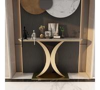 Half Moon Console Table, Metal Frame, Antique Finish, Scratch Resistant, Semicircular Porch Cabinet, Entryway, Long Narrow