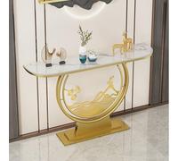Half-Moon Console Table with Stone Top, Marble Entryway Table for Living Room, Hallway & Entryway, Unique Design Hall Table for Home Décor