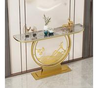 Half-Moon Console Table with Stone Top, Marble Entryway Table for Living Room, Hallway & Entryway, Unique Design Hall Table for Home Décor