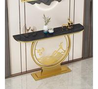 Half-Moon Console Table with Stone Top, Marble Entryway Table for Living Room, Hallway & Entryway, Unique Design Hall Table for Home Décor