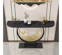 Half-Moon Console Table with Stone Top, Marble Entryway Table for Living Room, Hallway & Entryway, Unique Design Hall Table for Home Décor