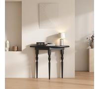 Half Moon Console Table with Triangular Structure, Solid Wood Narrow Entryway Table for Small Spaces, Mid-Century Semi-Circle Hallway & Foyer Accent Table