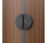 Half Moon Door Pulls Handles for Barn Door/Glass Door Black Double Sided Pull Handle Hardware Push Pull Door Handle for Single Door 40X30cm (15.8"X11.8")
