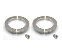 Half Moon Drawer Pulls Brushed Silver,4-Pack,Susenya Cabinet Door Handle 3.78" Hole Centers Cabinet Edge Pull Zinc Alloy with Screws Semicircle Cabinet Handles