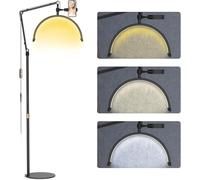 Half Moon Floor Lash Light for Eyelash Extensions Desk Lamp Esthetician Light for Tattoo Artists, Nail Tech, Floor Standing Eyelash Lamp with Phone Holder 3000-6000K 10 Brightness Adjustable (Black)