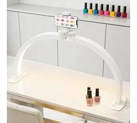 Half Moon Lamp for Nail Desk,Foldable Half Moon Nail Lamp with Phone Holder,23" LED Nail Light with 3 Color Modes 10 Brightness for Lash Eyelash Extension,Nail,Tattoo,Eyebrow