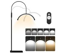 Half Moon Light, Lash Light for Eyelash Extension 360° Half Moon Lamp 3 Color Modes Beauty Floor Standing Lamp Dimmable Esthetician Ring Lamp LED Light for Skincare/Tattoo Artists/Nail/Eyebrows