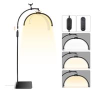 Half Moon Light, Lash Light for Eyelash Tech, Foldable Floor Standing Lamp for Eyelash Extensions with Phone Holder, 360° Rotating, 3 Color Temperature, LED Lamp for Beauty, Skincare,Tattoo, Eyebrows