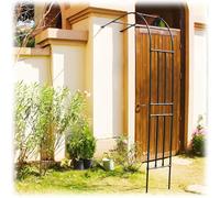 Half Moon Metal Garden Arch for Climbing Plants Wall Mounted Trellis Pergola Support 60 to 300cm Width Options (Black W60 x H240cm)