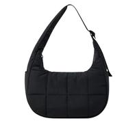 Half Moon Nylon - Quilted Puff Pastry Moon Shoulder Bag - Arm Wallet for Women - Large Capacity Padded Daily Shoulder Bag, Black, Consulte la descripción, See description