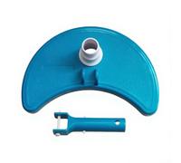 Half-Moon Pool Vacuum Head for 1-1/4" & 1-1/2" Hoses, for CRESCENT Swimming Pool Cleaner Tool for Leaves and Debris Removal, Blue