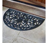 Marco Paul Half Moon Rubber Door Mat, Wrought Iron Effect, Non Slip Heavy Duty Welcome Entrance Mat, Durable Front Heavy Duty Doormat, Dirt Trapper Rubber Door Mat Outdoor and Indoor
