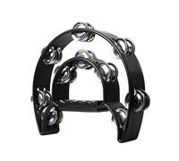 Half Moon Tambourine, Double Cutaway Tambourine, Handheld Tambourines, Musical Tambourines with 20 Pair Jingles, for Dance Party Games Church Singing Accompaniment