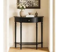 Half Moon Traditional Elegant Vintage Sofa Table,Semi Circle Entryway Table