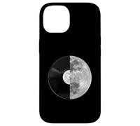 Half Moon Vinyl Record Design - Music Lover Lunar Graphic Case for iPhone 14