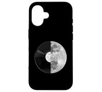 Half Moon Vinyl Record Design - Music Lover Lunar Graphic Case for iPhone 16