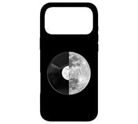 Half Moon Vinyl Record Design - Music Lover Lunar Graphic Case for iPhone 17 Pro Max