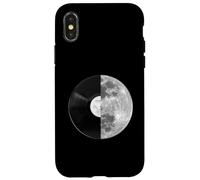 Half Moon Vinyl Record Design - Music Lover Lunar Graphic Case for iPhone X/XS