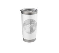 Half Moon Vinyl Record Design - Music Lover Lunar Graphic Stainless Steel Insulated Tumbler