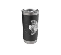 Half Moon Vinyl Record Design - Music Lover Lunar Graphic Stainless Steel Insulated Tumbler