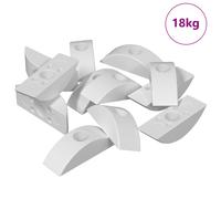 Half-Moon Washer White Polypropylene M6 1x3x0.8cm Corrosion-Resistant 18pcs Pack