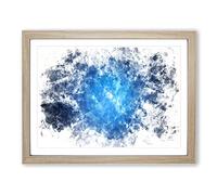 Half Moon Watercolour Modern Framed Wall Art Print, Ready to Hang Picture for Living Room Bedroom Home Office Décor, Oak A2 (64 x 46 cm)