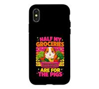 Half My Groceries Are For The Pigs Cavy Lover Guinea Pig Case for iPhone X/XS