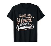 Half My Heart Belongs to Grandkids - Sentimental Grandparent T-Shirt