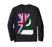 Half Pakistan Half English Flag England Pakistani Heritage Long Sleeve T-Shirt