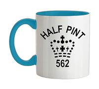 Half Pint - 11oz - Ceramic Two-Tone Mug for Coffee/Tea - Babyblue/White - One Size
