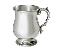 Half Pint Standard Georgian Pewter Tankard - Classic British Beer Mug with Elegant Georgian Style - for Birthday, Wedding, or Father’s Day - Engraving Available