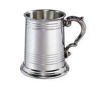 Half Pint Worcester Pewter Tankard - Classic British Beer Mug with Elegant Traditional Design - Birthday, Wedding, or Father’s Day Gift - Engraving Available (Half Pint Worcester Tankard)