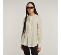 Half Placket Top - White - Women XS