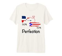 Half Puerto Rican Half Dominican Flag Map Combined PR RD Premium T-Shirt
