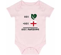Half Romanian Half English Baby Romper 100% Awesome Custom Country Flag Baby Onesie Dual Nationality Body Suit
