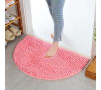Half Round Bath Mat Non-Slip Bath Rugs Washable Shower Bath Room Floor Mats Absorbent Bathroom Rug Mat, 40 * 60cm(Pink)