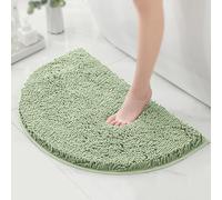 Half Round Bath Shower Mat Extra Soft Non Slip Bathroom Foot Mat Chenille Microfiber Absorbent Water Carpet Semi Circle Bath Rug,A-40X60CM