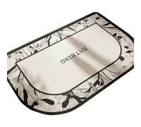 Half Round Bathroom Rug Non Slip Washable Absorbent Woven Carpet Mat With Rubber Backing For Under Door Fit (C, 90x60x0.5cm)