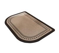 Half Round Bathroom Rug Non Slip Washable Absorbent Woven Carpet Mat With Rubber Backing Under Door (D, 80x120x0.5cm)