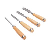 Half Round Chisel Set, 4PCS Steel Wood Chisel Carving Kit with Wooden Handle for Repairing Shoveling