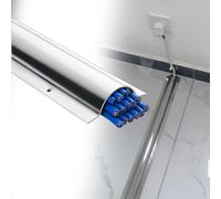 Half Round Cord Concealer, Thicken Cable Trunking Raceway Width 40 60 80 100 Mm, Metal Cover For Floor/outdoor/Workshop/Tv Cables(W 40mm/1.6in,2 pcs)