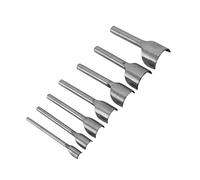 Half -Round Cutter Punch, 7PCS DIY Leather Craft Belt End Cutter Set for Home Leather Sewing Solid Steel Silver 10-40mm