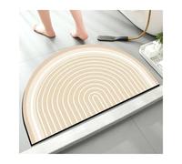 Half Round Door Mat 1pcs Simple Household Semi-Circular Diatom Mud Carpet Bathroom Door Mat Toilet Anti-Slip Shower Room Absorbent Foot for Hallway Entryway Laundry Besides(A1496-B-2.5MM,40cmx60cm)