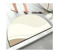 Half Round Door Mat 1pcs Simple Household Semi-Circular Diatom Mud Carpet Bathroom Door Mat Toilet Anti-Slip Shower Room Absorbent Foot for Hallway Entryway Laundry Besides(A1494-B-2.5MM,40cmx60cm)